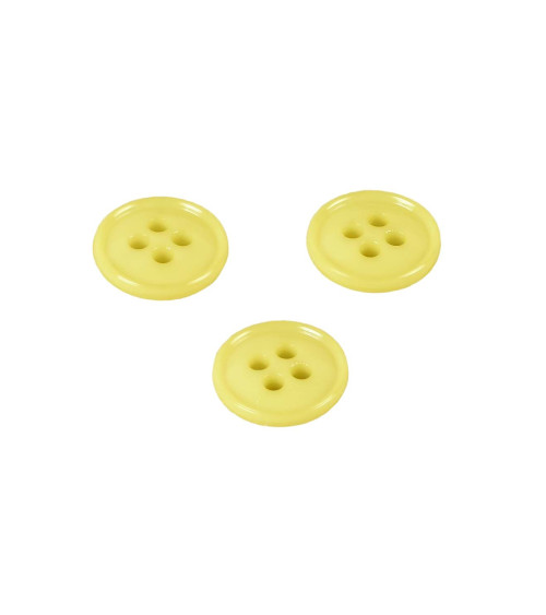 Set of 3 buttons 4 holes recycled nylon bud green 11mm