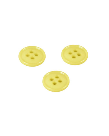 Set mit 3 Knöpfen, 4 Löcher, recyceltes Nylon, Knospengrün, 11 mm