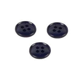 Lot de 3 boutons 4 trous nylon recylé bleu marine 11mm