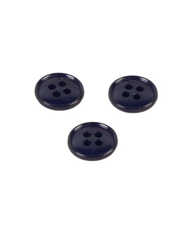 Set mit 3 Knöpfen, 4 Löcher, recyceltes Nylon, Marineblau, 11 mm
