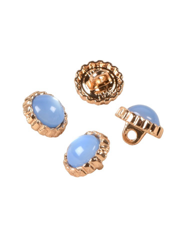 Set mit 3 himmelblauen Perlen-Schmuckknöpfen, 11 mm