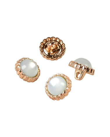 Set di 3 bottoni gioiello con perle verde acqua 11mm