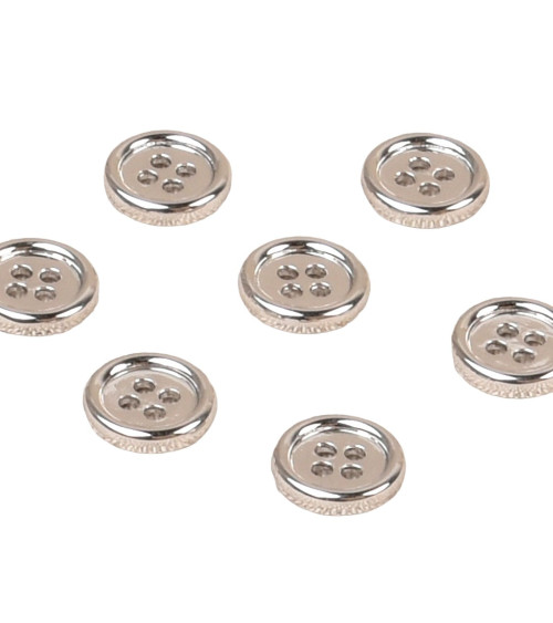 Lot de 3 boutons alliage 4 trous 10mm argent