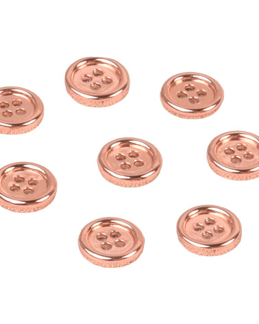 Set of 3 alloy buttons 4 holes 10mm rose gold