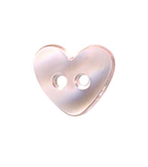 Lot de 3 boutons Coeur translucide couleur Rose 9mm