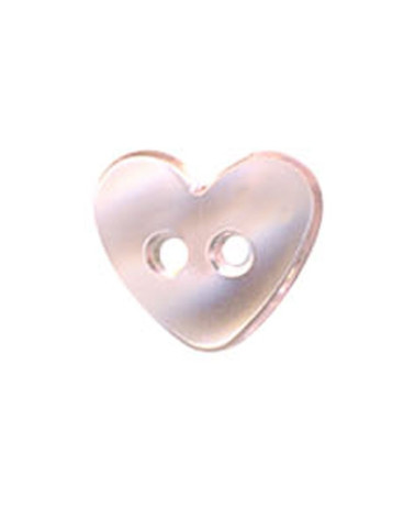 Set of 3 translucent Heart buttons Pink color 9mm