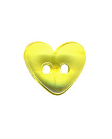 Set di 3 bottoni a forma di cuore traslucidi color anice da 9 mm