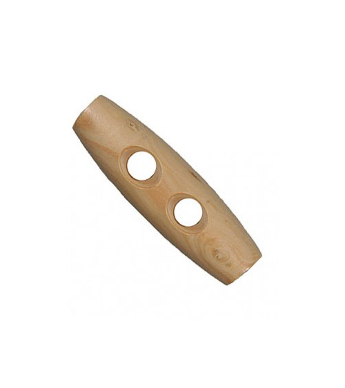 Lot de 3 boutons buchette en bois 2 trous naturel 4cm