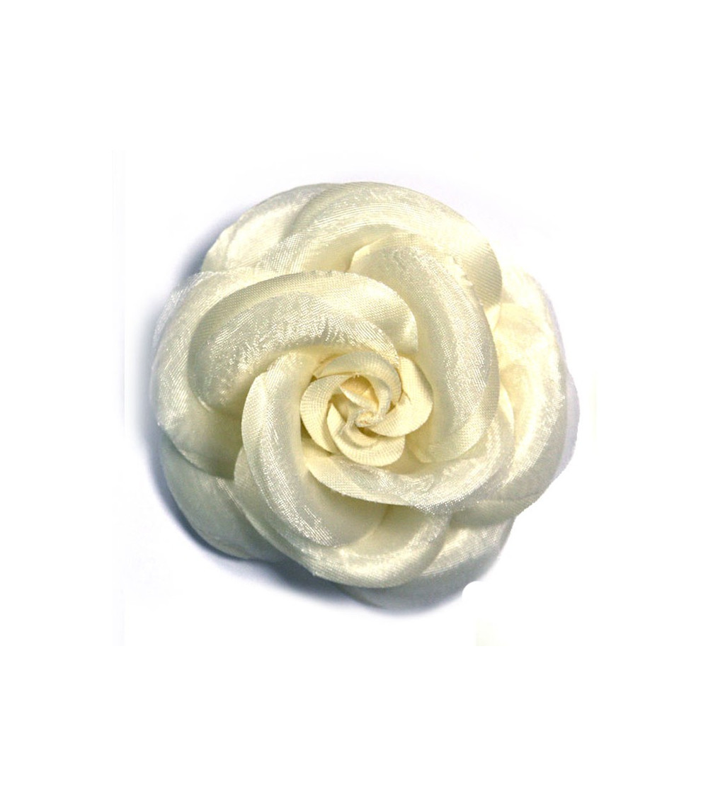 Broche fleur camélia ivoire