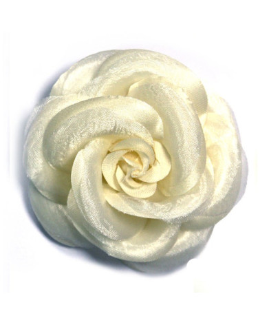 Broche fleur camélia ivoire