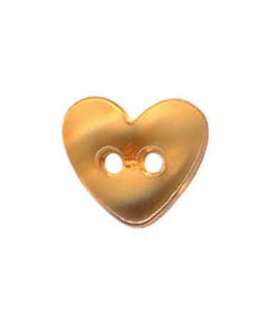 Set of 3 translucent Heart buttons in Orange color 9mm