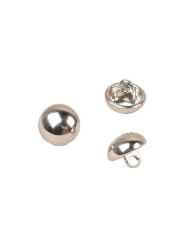 Set of 3 10mm silver tail ball buttons