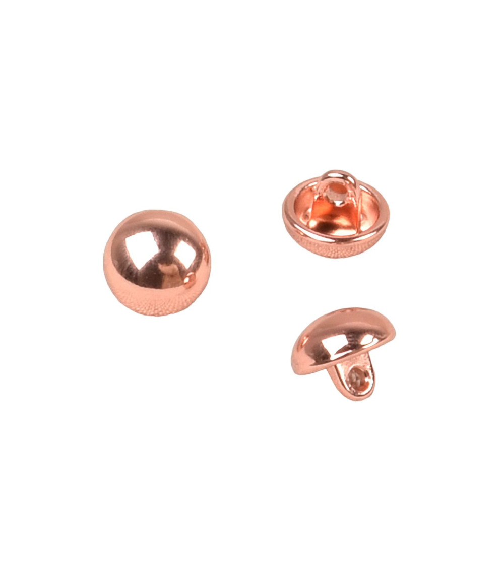 Set of 3 ball buttons with tail 10mm rose gold