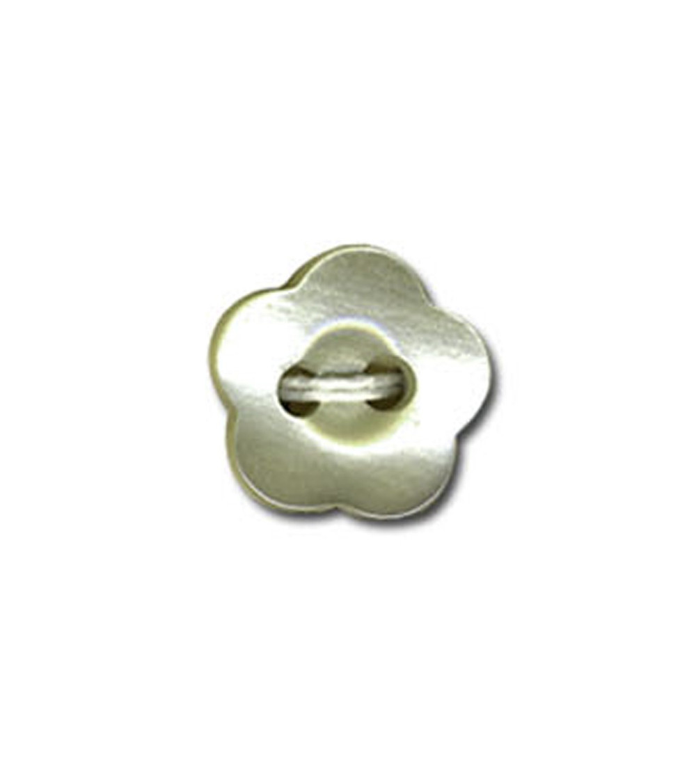 Set of 3 Violet-shaped buttons in vintage green color 12mm