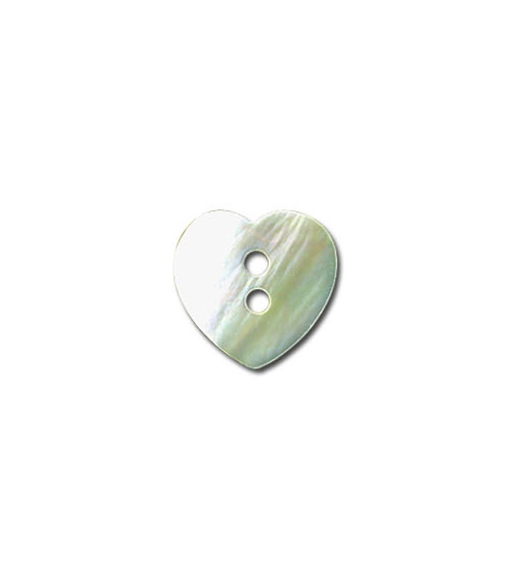 Set of 3 Mother-of-pearl Heart-shaped buttons 13mm