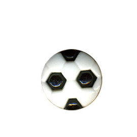 Lot de 3 boutons en forme de ballon de Foot couleur Noir 1,2cm