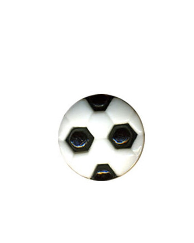 Set of 3 buttons in the shape of a Football ball in Black color 1.2cm