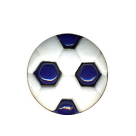 Lot de 3 boutons en forme de ballon de Foot couleur Marine 1,2cm