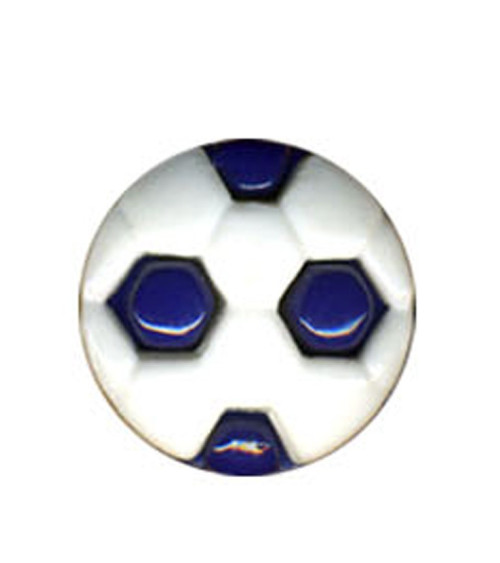 Lot de 3 boutons en forme de ballon de Foot couleur Marine 1,2cm