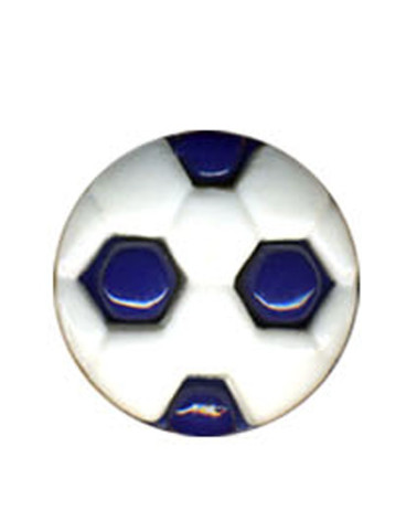 Set of 3 buttons in the shape of a football ball in navy color 1.2cm
