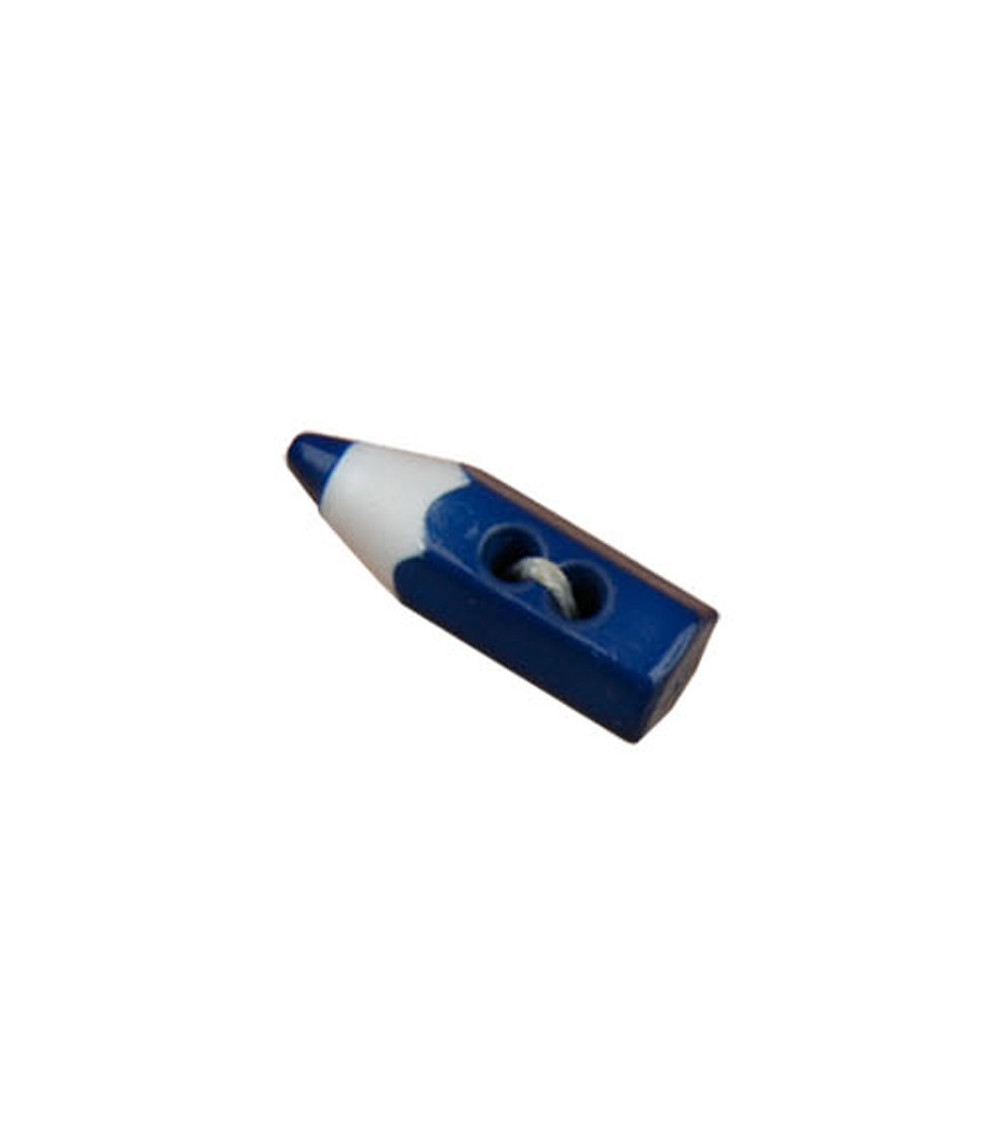 Set of 3 buttons in the shape of a colored pencil in Navy 0.7cm