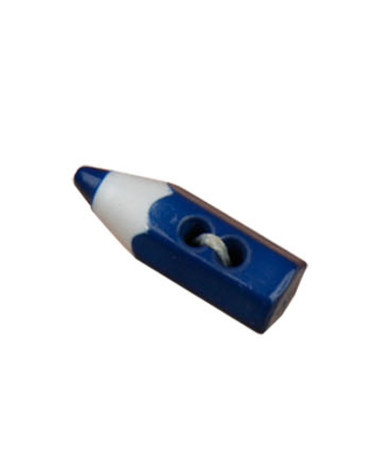 Set of 3 buttons in the shape of a colored pencil in Navy 0.7cm