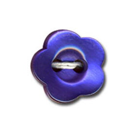 Lot de 3 boutons en forme de Violette couleur Bleu 12mm