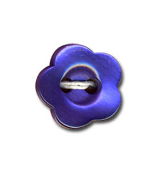 Lot de 3 boutons en forme de Violette couleur Bleu 12mm