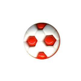 Lot de 3 boutons en forme de ballon de Foot couleur Rouge 1,2cm