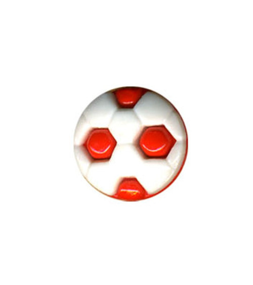 Set of 3 buttons in the shape of a Football ball in Red color 1.2cm