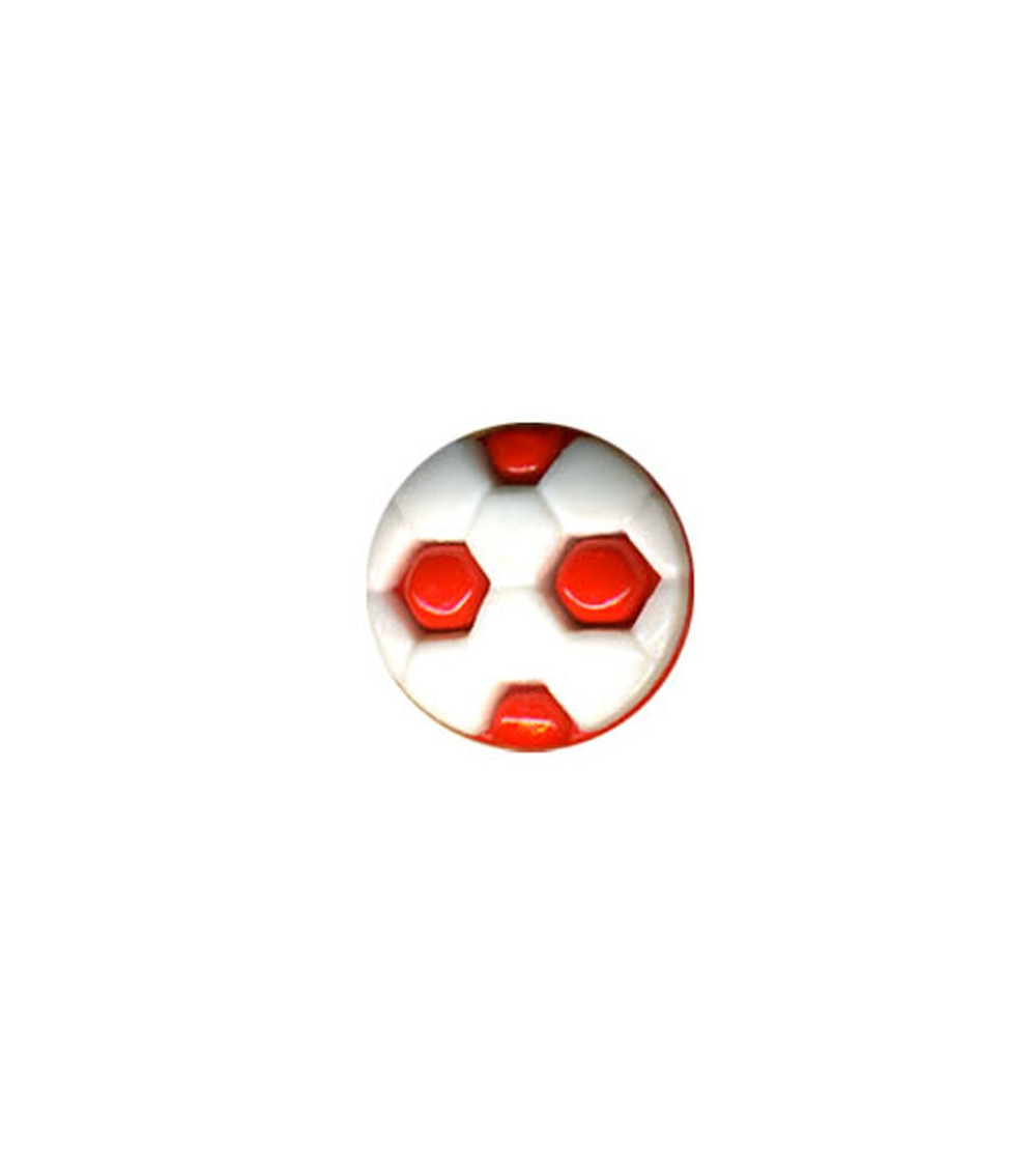 Set mit 3 Knöpfen in Form eines Fußballs in roter Farbe, 1,2 cm