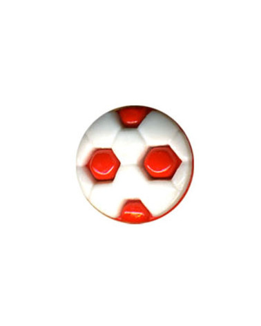 Set of 3 buttons in the shape of a Football ball in Red color 1.2cm