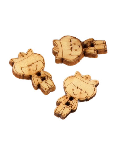 Set mit 3 Holzknöpfen 2 cm x 1,8 cm Prinz
