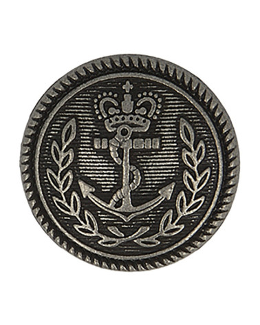 Set mit 3 Ankerknöpfen aus Metall, 15 mm altsilber