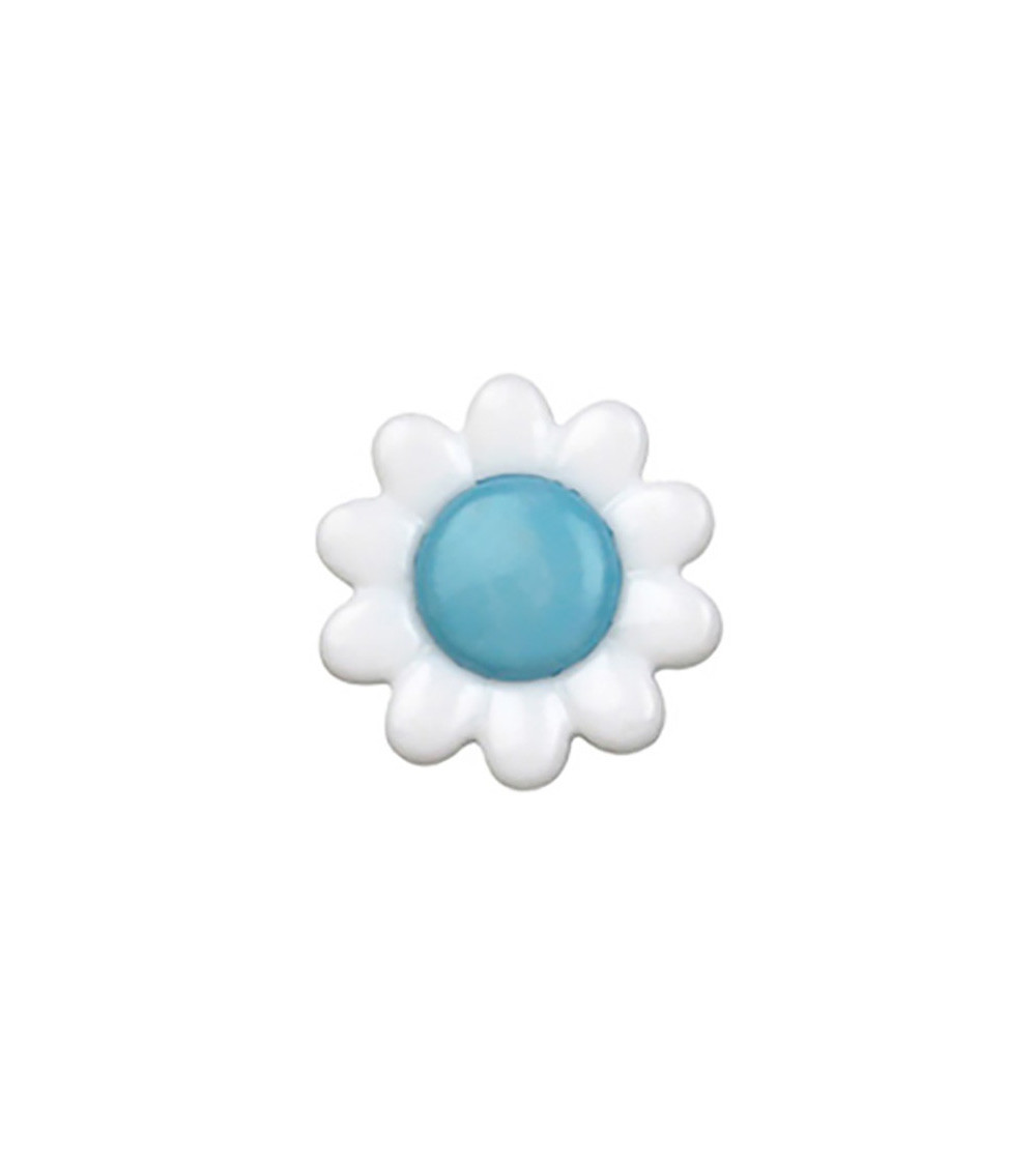 Set of 3 daisy buttons 15mm Sky blue