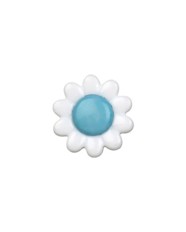 Set mit 3 Gänseblümchenknöpfen, 15 mm, Himmelblau