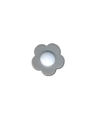 Set of 3 white heart flower buttons 14mm Gray