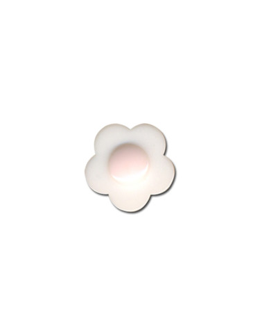 Set of 3 white heart flower buttons 18mm White