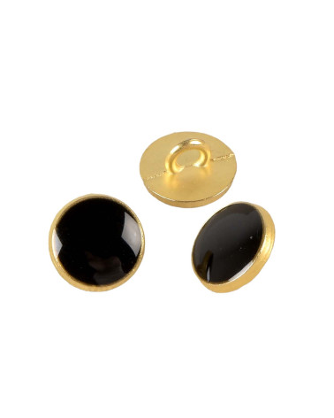 Set mit 3 schwarz lackierten Metallknöpfen 11 mm