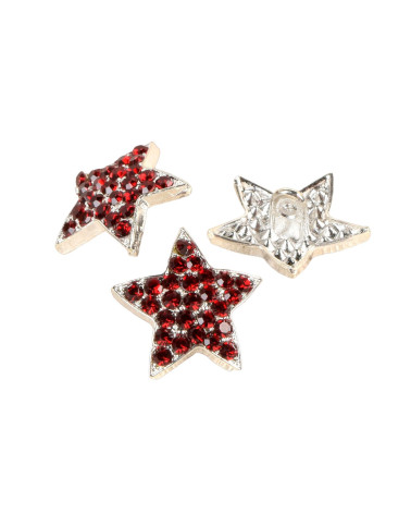 Set mit 3 Sternknöpfen aus Beaujolais-Strasssteinen, 19 mm
