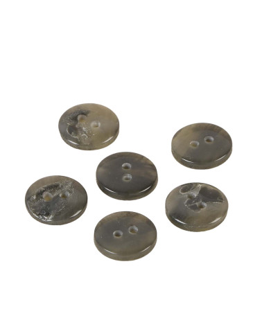 Set mit 3 anthrazitgrauen Knöpfen aus Steinimitat, 15 mm