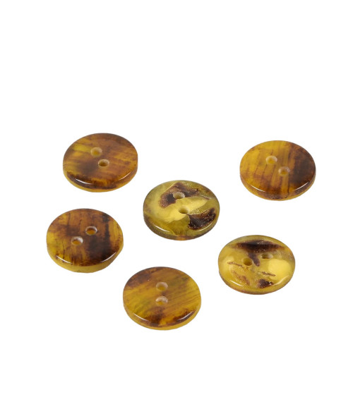 Set of 3 bud green imitation stone buttons 15mm