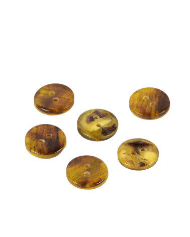 Set mit 3 Knöpfen aus Steinimitat in Knospengrün, 15 mm