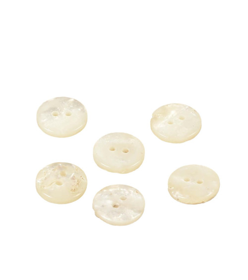 Set of 3 15mm ivory stone imitation buttons