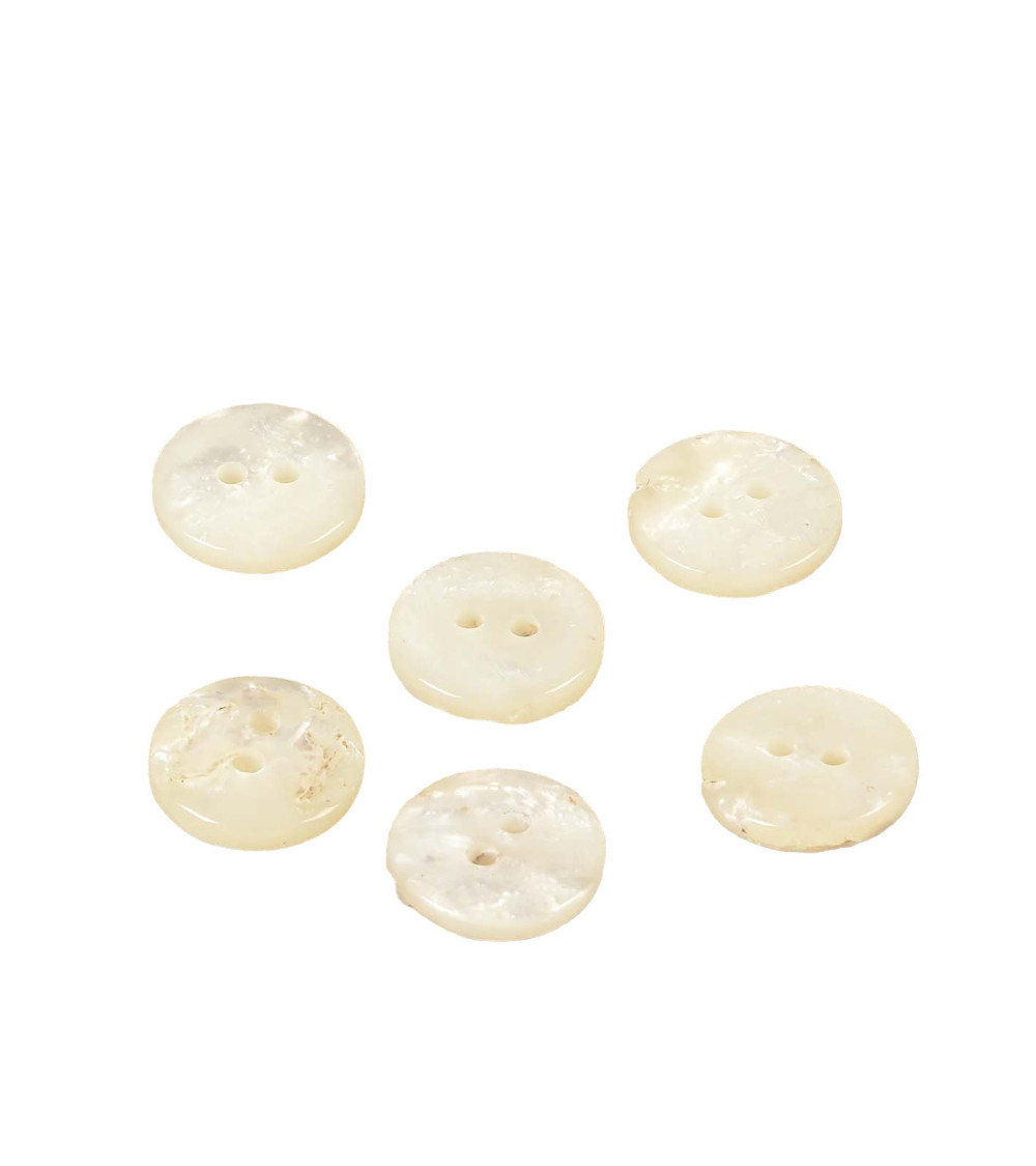 Set of 3 15mm ivory stone imitation buttons
