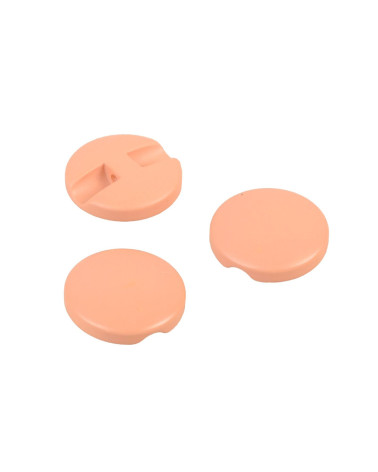 Set of 3 simple round peach orange buttons 18mm