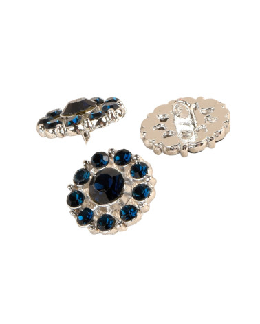 Set mit 3 grünen Strassknöpfen, 18 mm