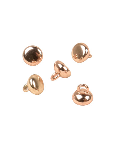 Set of 3 round ball buttons with tail alloy 9mm gold