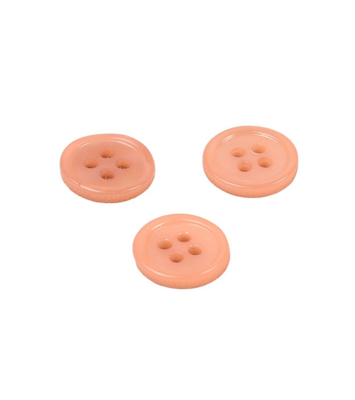 Set of 3 round shell buttons 4 holes 11mm stone beige