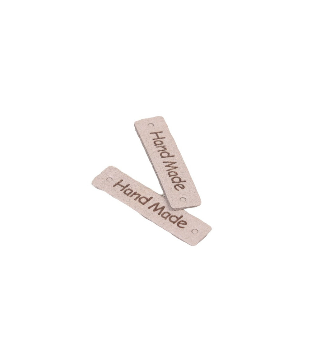 Lot de 5 étiquettes "handmade" 40x10mm  gris